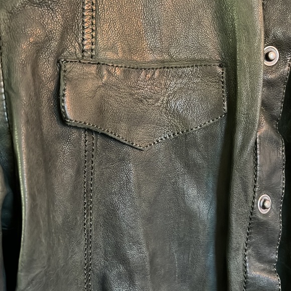Tigha lambskin distressed green army top jacket - Picture 7 of 11
